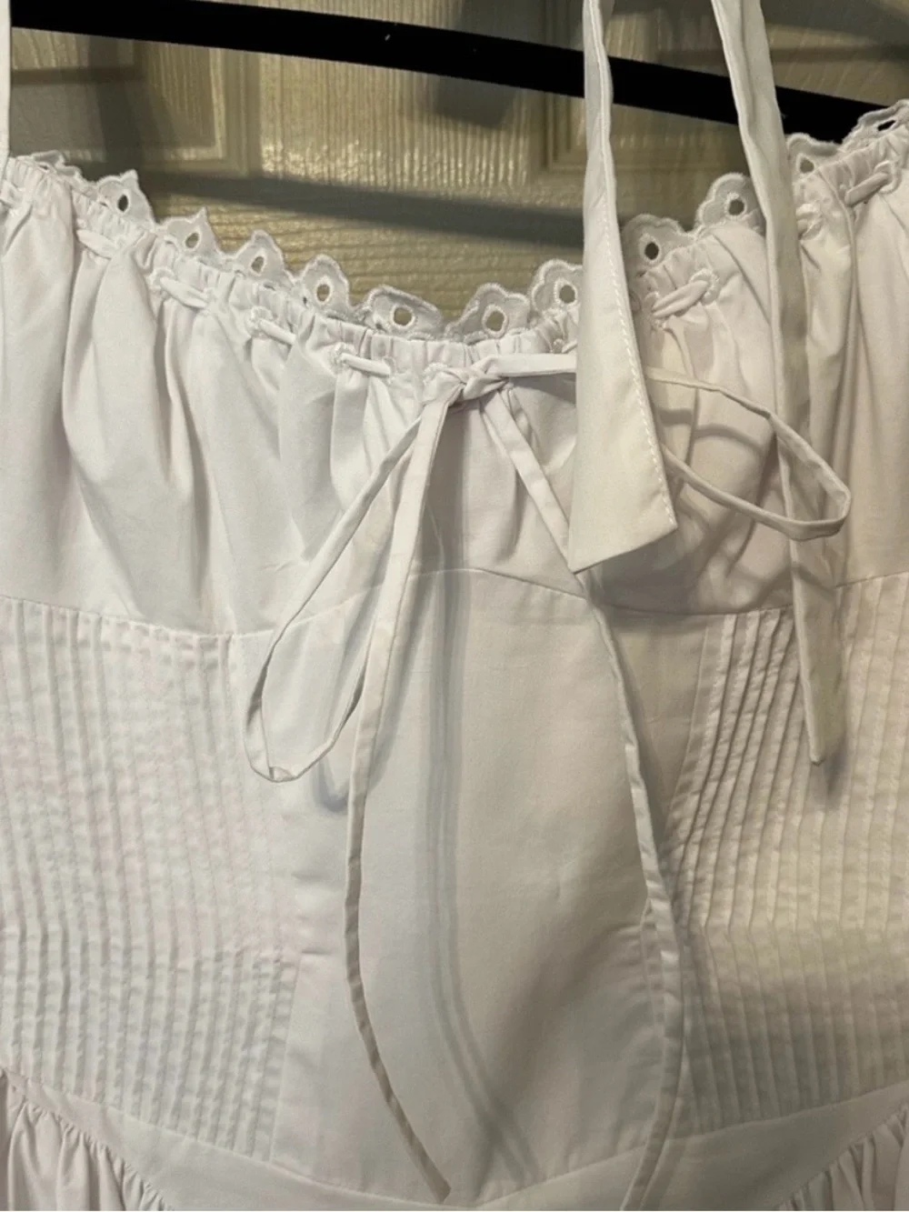 House of cb Adabella dress- White Cotton Halter Sundress - Picture 5 of 6